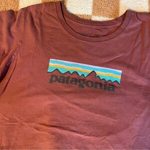 Patagonia Red Tee with Colorful Logo